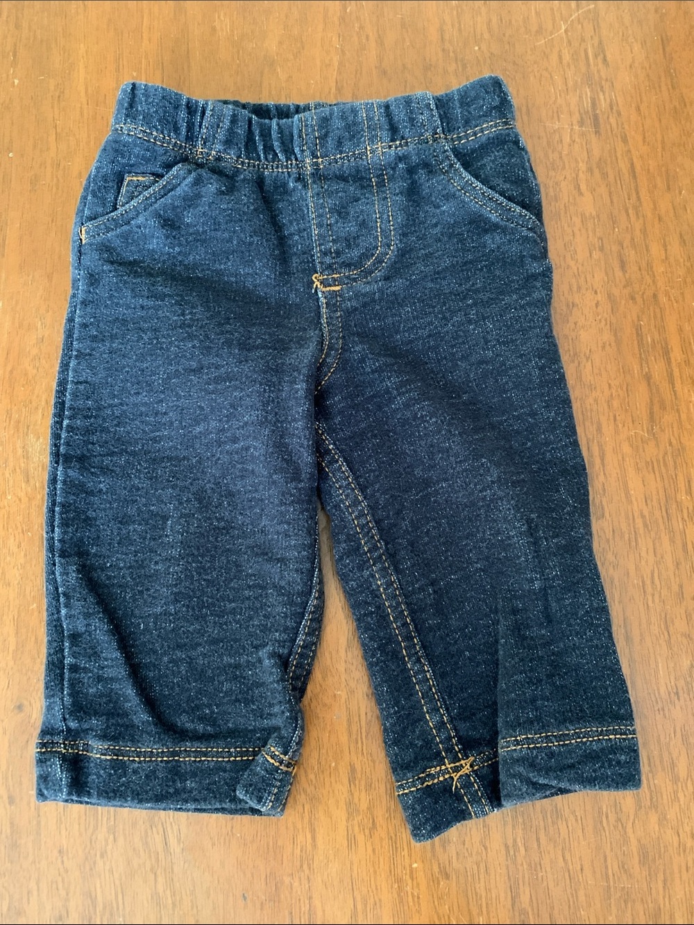 🍓3/$10 Carter's Dark Blue Denim-Look Pull-On Jogger Pants size 3m